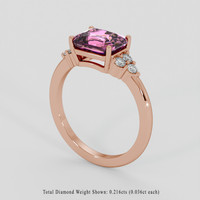 3.17 Ct. Pinkish Purple Rhodolite Garnet Ring, 14K Rose Gold 2