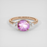 1.60 Ct. Purplish Pink Sapphire Ring, 14K Rose Gold 1