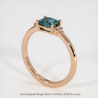 0.99 Ct. Greenish Blue Sapphire Ring, 14K Rose Gold 2