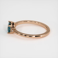 0.99 Ct. Greenish Blue Sapphire Ring, 14K Rose Gold 4