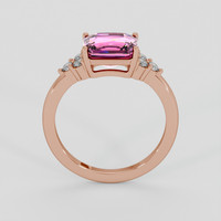3.17 Ct. Pinkish Purple Rhodolite Garnet Ring, 18K Rose Gold 3