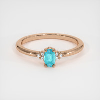 0.31 Ct. Electric Blue Paraiba Tourmaline Ring, 18K Rose Gold 1