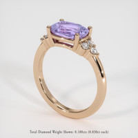 2.57 Ct. Purple Sapphire Ring, 18K Rose Gold 2