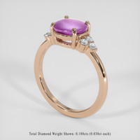 1.60 Ct. Purplish Pink Sapphire Ring, 18K Rose Gold 2