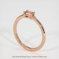 0.61 Ct. Padparadscha Sapphire Ring, 18K Rose Gold 2