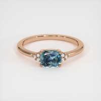 0.99 Ct. Greenish Blue Sapphire Ring, 18K Rose Gold 1