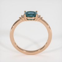 0.99 Ct. Greenish Blue Sapphire Ring, 18K Rose Gold 3
