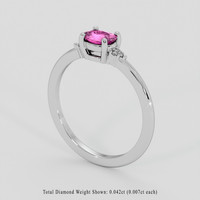 0.51 Ct. Pink Sapphire Ring, Silver 2