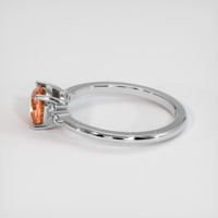 1.26 Ct. Orange Sapphire Ring, 10K White Gold 4