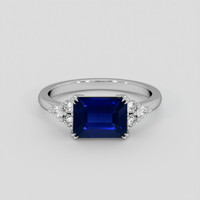 2.71 Ct. Blue Sapphire Ring, 10K White Gold 1