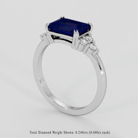 2.71 Ct. Blue Sapphire Ring, 10K White Gold 2