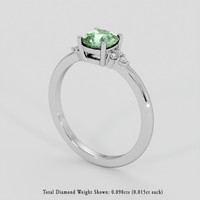 0.99 Ct. Alexandrite Ring, 14K White Gold 2