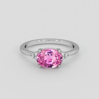 2.01 Ct. Pink Sapphire Ring, 14K White Gold 1