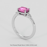 2.01 Ct. Pink Sapphire Ring, 14K White Gold 2