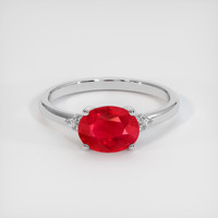 1.21 Ct. Ruby Ring, 14K White Gold 1