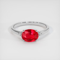 1.34 Ct. Ruby Ring, 14K White Gold 1