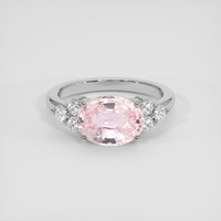 3.21 Ct. Pink Sapphire Ring, 14K White Gold 1