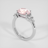 3.21 Ct. Pink Sapphire Ring, 14K White Gold 2