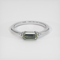 1.00 Ct. Green Sapphire Ring, 14K White Gold 1