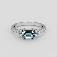 1.26 Ct. Greenish Blue Sapphire Ring, 14K White Gold 1
