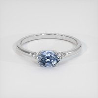 1.10 Ct. Blue Sapphire Ring, 14K White Gold 1