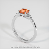 1.26 Ct. Orange Sapphire Ring, 14K White Gold 2