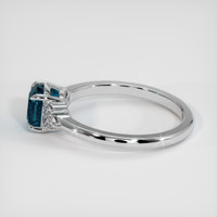1.37 Ct. Greenish Blue Sapphire Ring, 14K White Gold 4