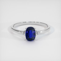 0.84 Ct. Sapphire Ring, 14K White Gold 1