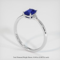 0.84 Ct. Sapphire Ring, 14K White Gold 2