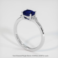 0.97 Ct. Blue Sapphire Ring, 14K White Gold 2