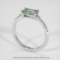 1.11 Ct. Sapphire Ring, 14K White Gold 2