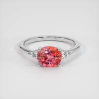 2.04 Ct. Padparadscha Sapphire Ring, 14K White Gold 1