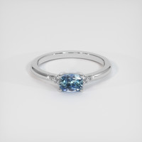0.70 Ct. Sapphire Ring, 14K White Gold 1