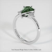 2.18 Ct. Green Sapphire Ring, 14K White Gold 2