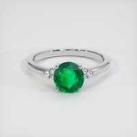 1.13 Ct. Emerald Ring, 18K White Gold 1