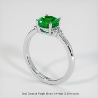 1.13 Ct. Emerald Ring, 18K White Gold 2