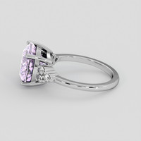 4.26 Ct. Purple Rose Quartz Ring, 18K White Gold 4