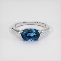 2.75 Ct. Blue Sapphire Ring, 18K White Gold 1
