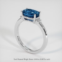2.75 Ct. Blue Sapphire Ring, 18K White Gold 2