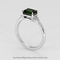 1.75 Ct. Bluish Green Sapphire Ring, 18K White Gold 2