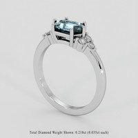 1.26 Ct. Greenish Blue Sapphire Ring, 18K White Gold 2