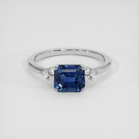 2.16 Ct. Blue Sapphire Ring, 18K White Gold 1