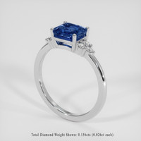 2.16 Ct. Blue Sapphire Ring, 18K White Gold 2
