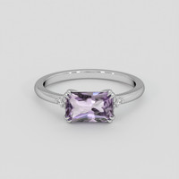 1.40 Ct. Purple Sapphire Ring, 18K White Gold 1