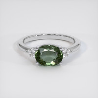 1.90 Ct. Green Sapphire Ring, 18K White Gold 1