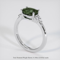 1.90 Ct. Green Sapphire Ring, 18K White Gold 2
