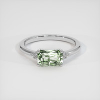 1.83 Ct. Green Sapphire Ring, 18K White Gold 1