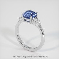 1.80 Ct. Blue Sapphire Ring, 18K White Gold 2