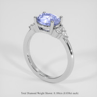 1.93 Ct. Blue Sapphire Ring, 18K White Gold 2