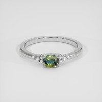 0.43 Ct. Bi Color Sapphire Ring, 18K White Gold 1
